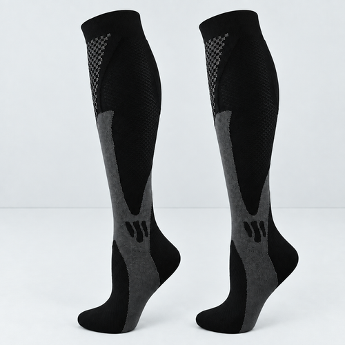 Black socks on light gray