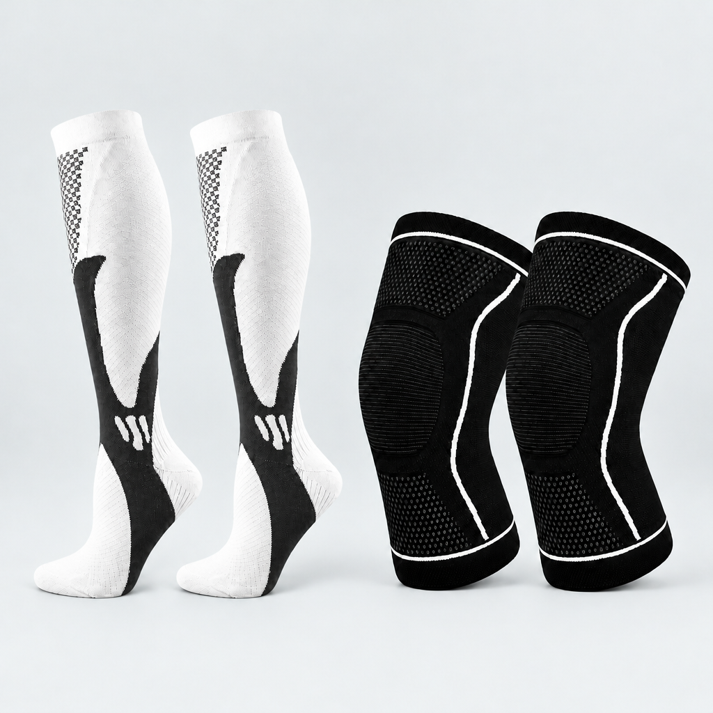 Training Bundle with white socks and black knee pads